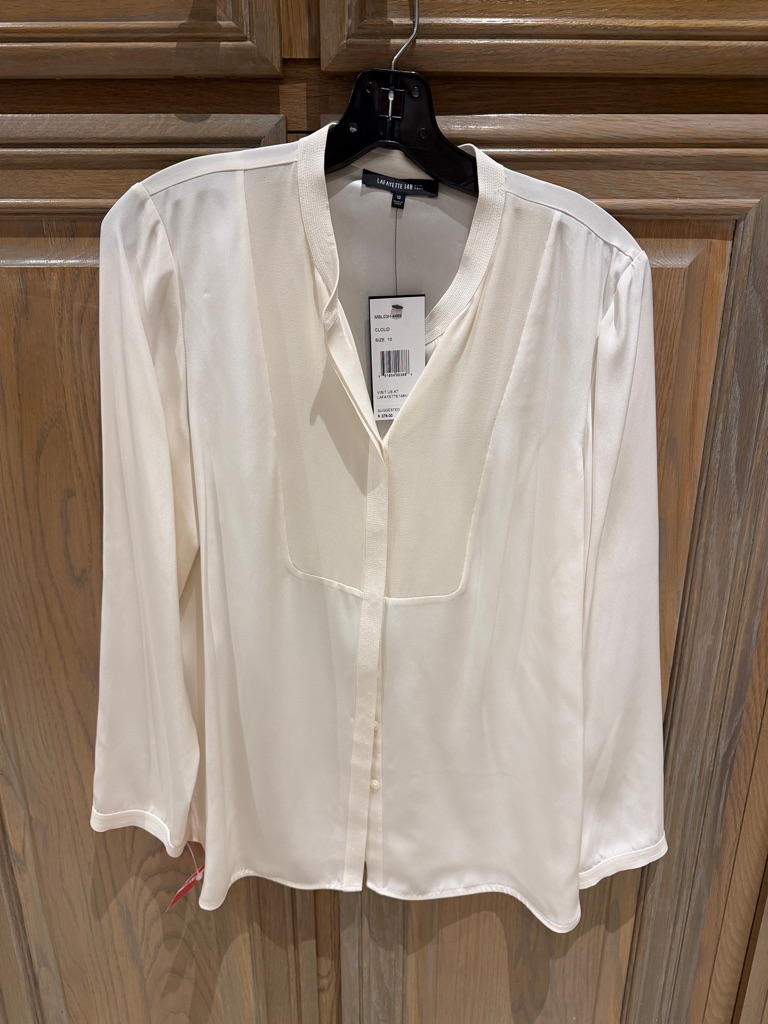 Lafayette 148 New York White Blouse Nwt
